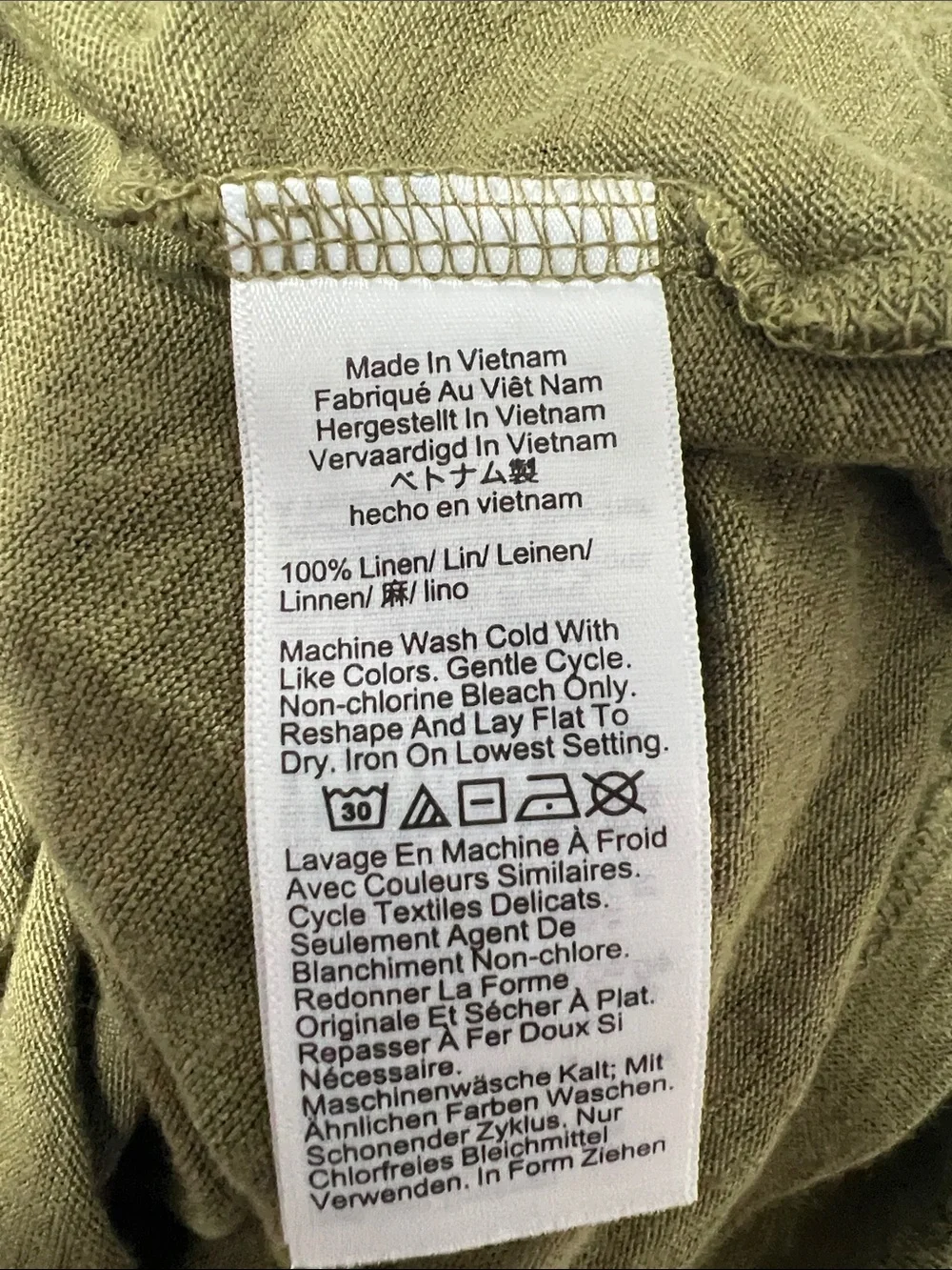 J. Crew linen Olive Crewneck T-Shirt size XS